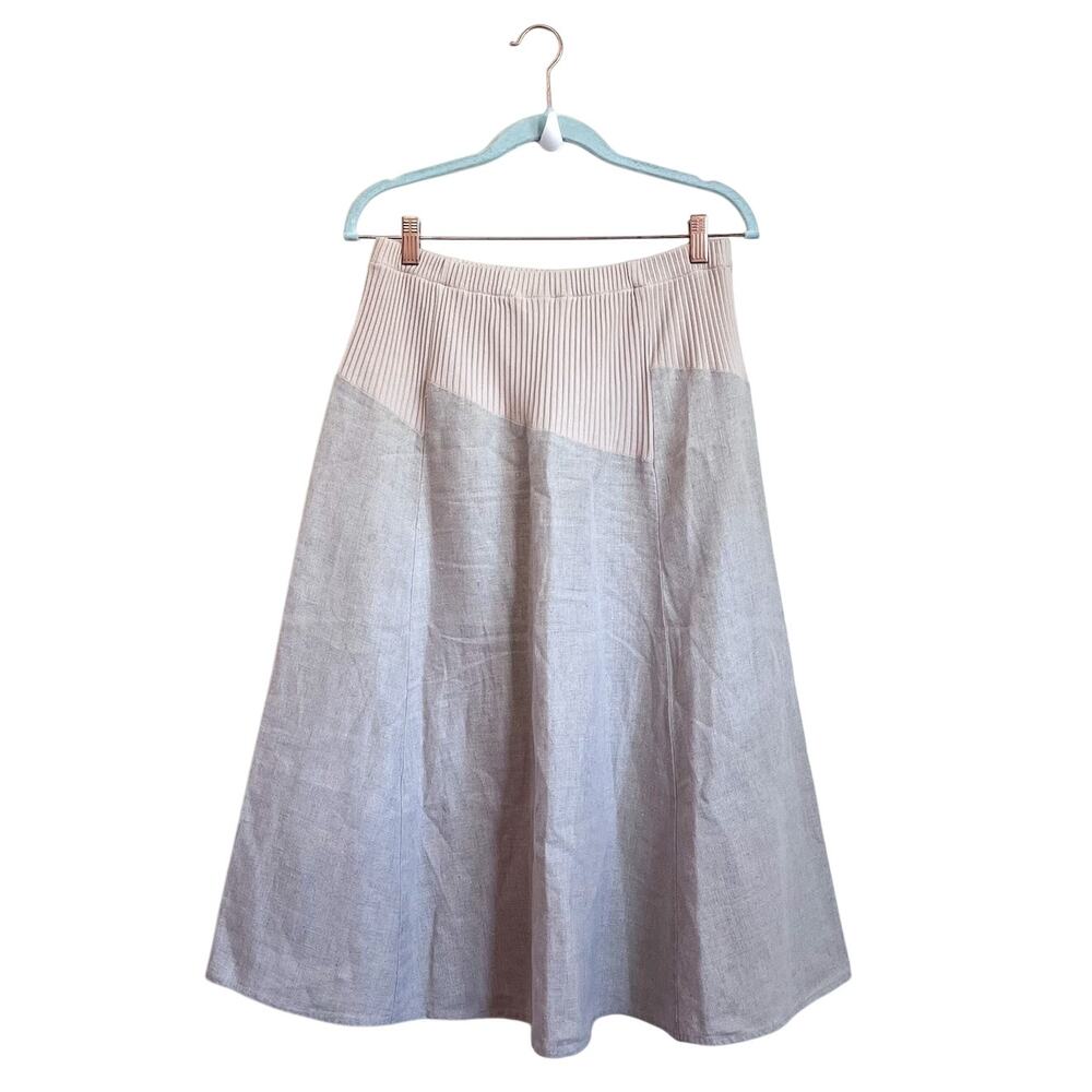 Coldwater Creek Womens A-Line Skirt Size S Linen Lagenlook Midi Minimal Luxury - Picture 2 of 4
